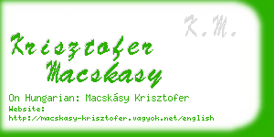 krisztofer macskasy business card