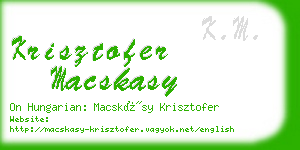 krisztofer macskasy business card